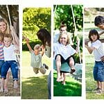 A Collage Of Photos Of A Family In A Park.